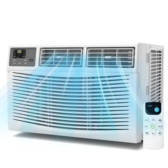 10,000 BTU Window Air Conditioner with LED Screen, Remote Control, Dehumidifier, and Fan (Covers 450 sq. ft.)