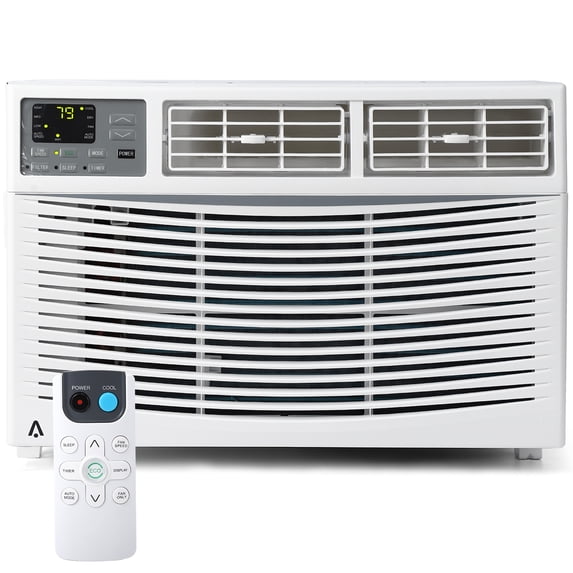 10,000 BTU Window Mounted Air Conditioner, TurboFast Cooling AC Unit Cools 450 Sq. Ft., Window AC Unit w/Remote/Wi-Fi App Control, Easy Install Kit, 3in1 Smart Air Conditioner w/Dehumidifier& Fan