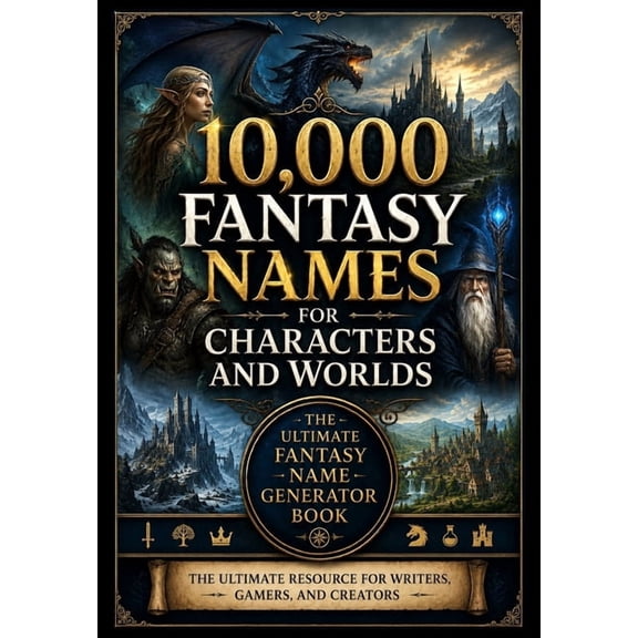 10,000 Fantasy Names for Characters and Worlds: The Ultimate Fantasy Name Generator Book, (Paperback)
