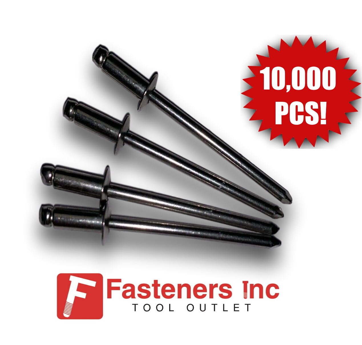 (10,000) SBS 4-3 1/8 (.126-.187)x0.313 Steel Dome Head Blind Rivet bulk ...