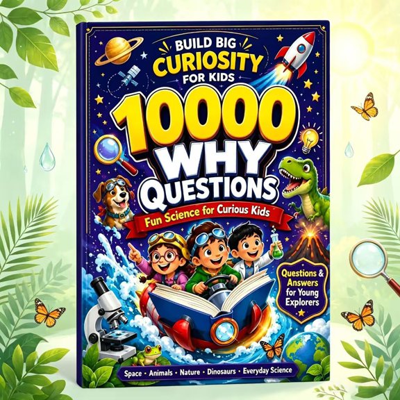 10,000 Whys for Kids, A Full-Color Visual Encyclopedia of Big Questions, Clear Answers, Science, Space, Animals, Nature, History, Inventions, and How the World Works for Curious Kids
