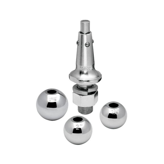 10,000 lb 1" Shank with 1 7/8" and 2" and 2 5/16" Balls Interchangeable Hitch Ball Set Replacement Auto Part, Easy to Install