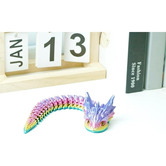 10.04inch 3D Printed Water Snake Models,Flexible Joint Animal lacertid Figurines, Stress Relief, Fidget restlessness, ADHD Toys, Surprise Fantasy Gifts (Random)