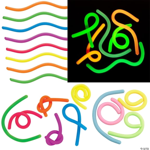 10 1/2" 11 1/2" Rubber Stretchy Fidget String Toys Assortment Kit - 36 Pieces