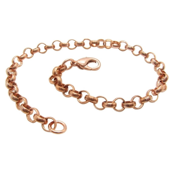 10 1/2 Inch Solid Copper Anklet, 1/4 of an inch wide, CA672G - Made in the USA. Medium weight design.