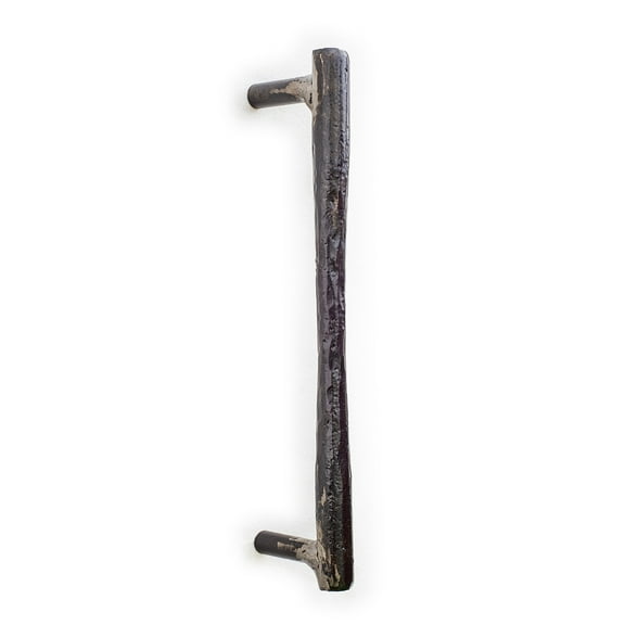 10 1/2"L Hand Forged Round Bar Handle Push/Pull Plate