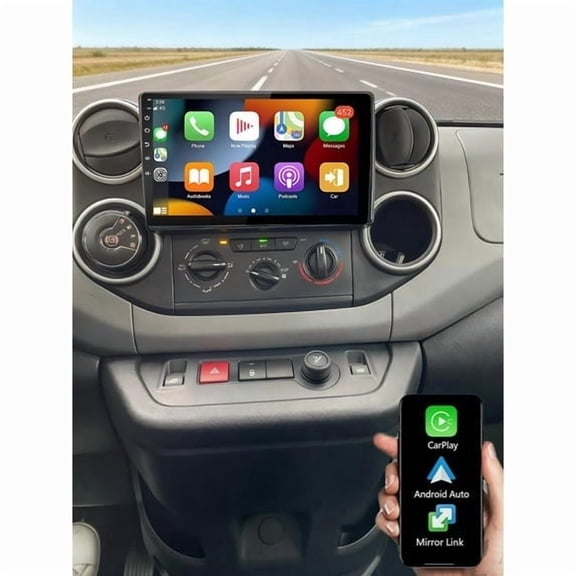 10.1" 4+64GB Android Car Stereo Radio For Citroën Berlingo 2 2008-2019, 2 Din Head Unit with Wireless CarPlay Android Auto, AHD Backup Camera, Microphone, GPS WiFi Bluetooth