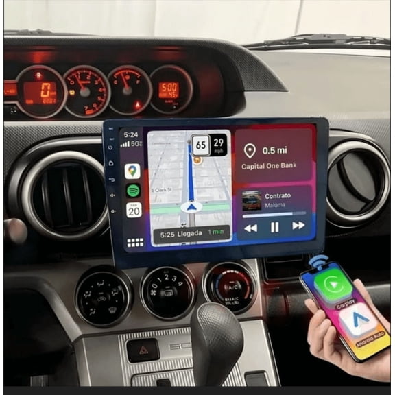 10.1" 4GB 64GB Car Stereo For Scion xB 2008-2015, 2 DIN Android 15 Head Unit with Wireless CarPlay Android Auto, GPS Navigation, DVR, SWC, Mirror Link, Split Screen,AHD Backup Camera & Microphone