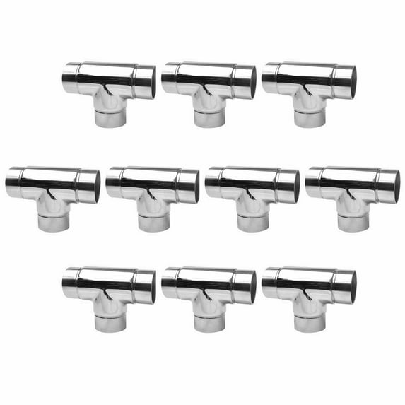 10 1.5" Tee Handrail Fitting Handicap Connector Stainless | Renovator's Supply