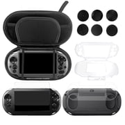 10 in 1 Accessories Kit for PS Vita 2000, Carrying Case for PSV 2000, Protective Case, Front and Back Screen Protectors, and 6Pcs Thumb Grip Caps, for PS Vita 2000/PS Vita Slim ONLY