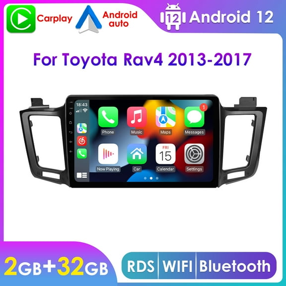10.1" Android 12 Carplay Wifi 2+32GB Car Stereo Radio GPS Navigation Player For Toyota RAV4 2013 2014 2015 2016 2017