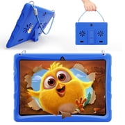 Doundy 10.1" Android 15 Kids Tablet, 6GB+64GB & Dual Camera Tablet for Kid, 6000mAh Parent Control, Child Education Tablet with WilanyardBlue