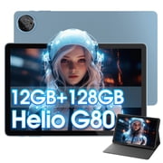 2026 Android Tablet with G80 Octa-Core for Adult,12GB RAM+128 GB ROM,10.1inch tablet with case,8+13MP Dual Camera,GMS,Blue