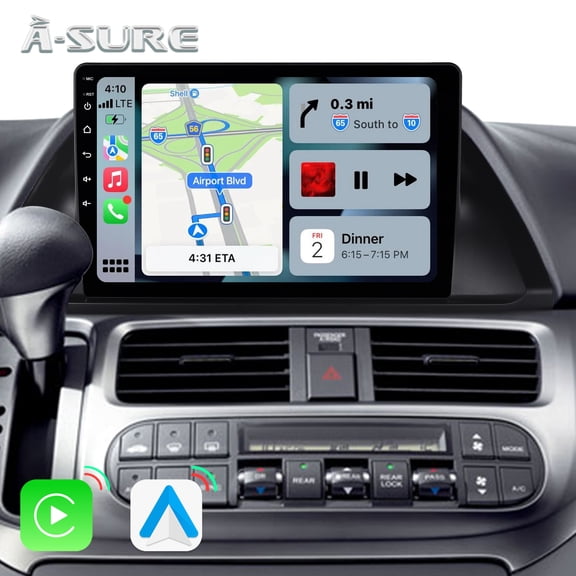 10.1" Apple CarPlay Car Stereo for Honda Odyssey MK3 2005-2010 (Low-end), Android Auto Car Radio 1280HD Backup Camera