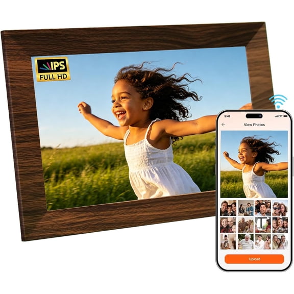 10.1" Digital Picture Frame, WiFi Smart Digital Photo Frame with 1280 * 800 HD IPS Touch Screen, AI-Generated Images, Auto-Rotate, Remote Share via APP, Gifts for Mom