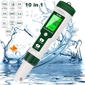 10 in 1 Digital Water Tester Meter, PH/TDS/EC/Salinity/SG/ORP/Hydrogen-rich/Resistivity/Temp/Nutrient Solution, Water Tester Pen for Drinking Water Hydroponics Plant Fish Tank, Pool Salt Tester