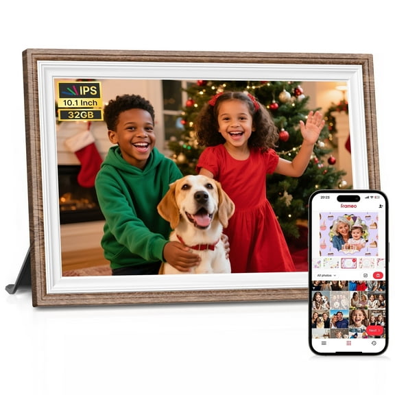 10.1inch Digital Picture Frame, NUSICAN WiFi Frameo Digital Frame for Photos & Videos 1280 x 800 HD Touch Screen 32GB Memory, Auto Rotate Wall Mountable, Slideshow, Perfect Holiday Present Choice