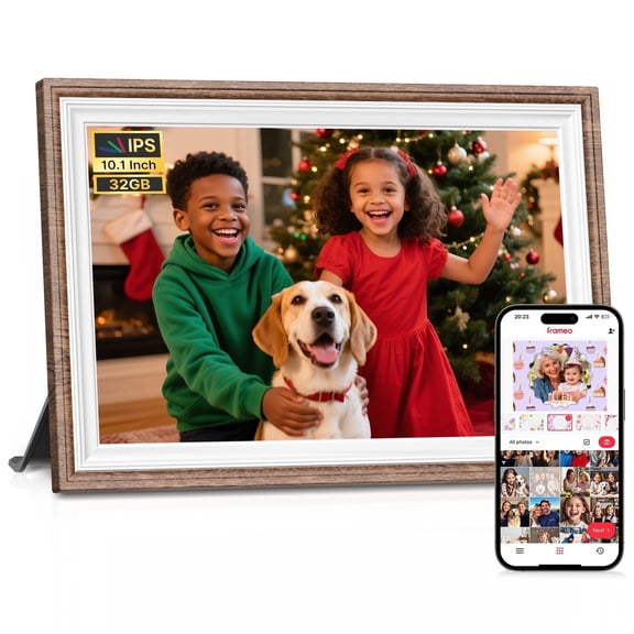 10.1inch Digital Picture Frame, NUSICAN WiFi Frameo Digital Frame for Photos & Videos 1280 x 800 HD Touch Screen 32GB Memory, Auto Rotate Wall Mountable, Slideshow, Perfect Holiday Present Choice