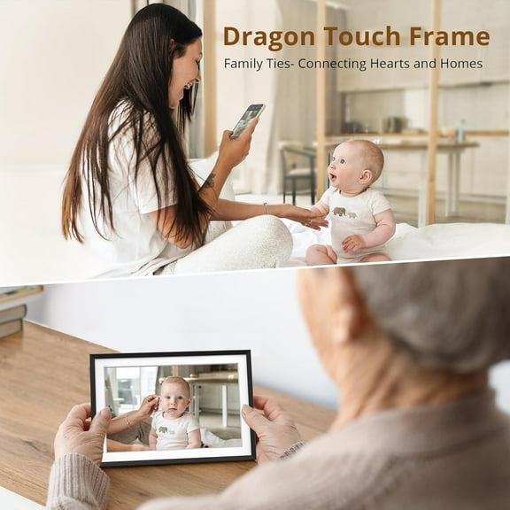 10.1'' HD Touch Digital Photo Frame with Wi-Fi, Auto-Rotate, 16GB Storage, Best Gift for Mom, Birthday, Wedding