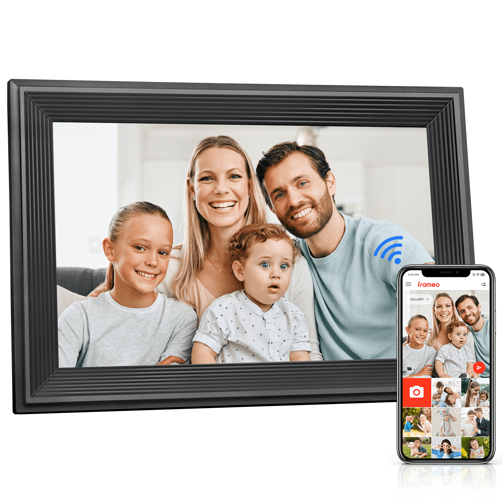 10.1 In Smart Digital Picture Frame WiFi Cloud HD 1280x800 IPS Touch