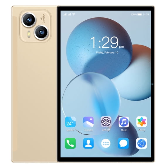10.1 Inch Android 12 Tablet with 2GB RAM 32GB Storage, 2.4G/5G WiFi, Bluetooth, GPS, Dual SIM, 6000mAh Battery, Support 256GB Expansion, 1280x1080 HD Display, Face Recognition