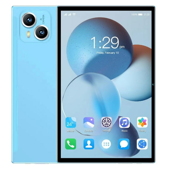 10.1 Inch Android 12 Tablet with 2GB RAM 32GB Storage, 2.4G/5G WiFi, Bluetooth, GPS, Dual SIM, 6000mAh Battery, Support 256GB Expansion, 1280x1080 HD Display, Face Recognition