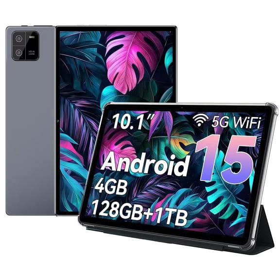 10.1-Inch Android 15 Tablet, 4GB +128GB, MTK6762 Octa-Core 2.0Ghz Processor, 5MP Front Camera And 13MP Rear Camera, 6000Mah Battery, HD (1280X800) Touch Screen, 5.2 And 802.11Ac Wifi 5, Tablet, Pad