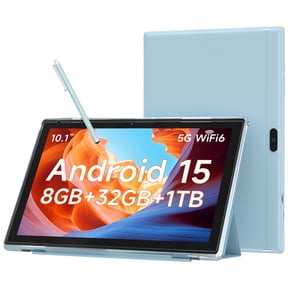 10.1 Inch Android 15 Tablet, 8GB RAM 32GB Storage, HD IPS Display, 5G WiFi 6 ,6000mAh Battery, Dual Camera for Video Call, Tab with Case & Stylus Pen for Work/Study tablet with case