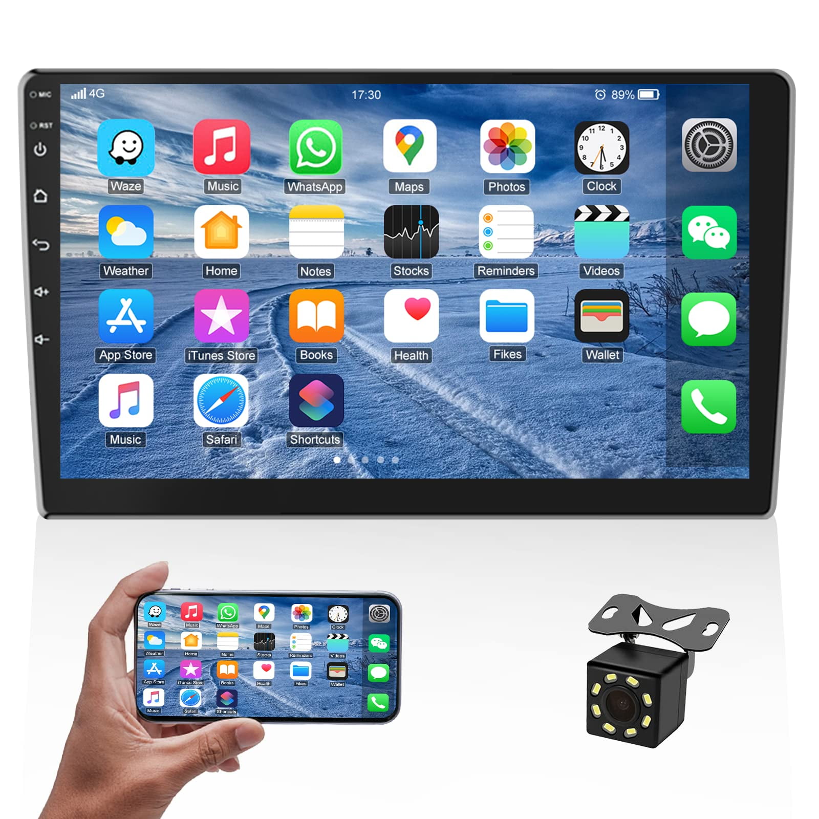 10.1 Inch Android Double Din Car Stereo Touch Screen Car Radio with ...