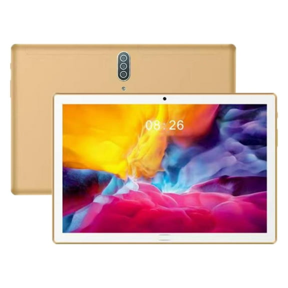10.1 Inch Android Tablet, 2GB RAM 16GB ROM, Quad-Core, Dual SIM, Dual Camera, WiFi Bluetooth OTG, HD IPS Display, Gold Silver Blue – for Learning, Business, Entertainment