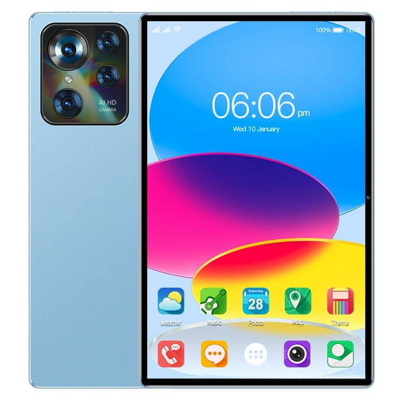 10.1-Inch Android Tablet PC with 2K Display, Bluetooth, 2.4G/5G WiFi, 24MP+32MP Camera, 4GB+32GB, Expandable Storage, Voice Call, SIM Slot – 10000mAh Battery