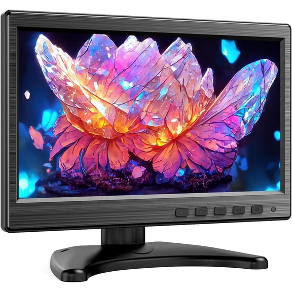 10.1 Inch CCTV Security Monitor, Small Second Monitor for DVR/NVR Surveillance, HDMI VGA BNC AV Inputs, Built-in Speakers