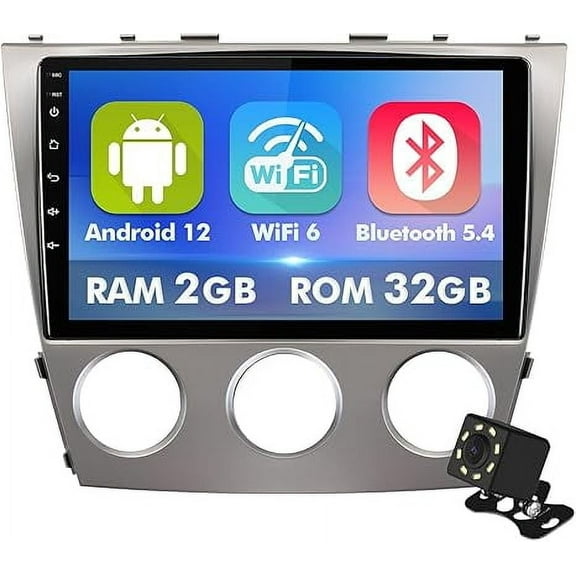 10.1 Inch IPS Touchscreen Android 12 Car Stereo for Toyota Camry 2006-2011 with Wireless CarPlay & Android Auto 2+32GB Car Radio, Support GPS, WiFi 6, Bluetooth,5.4, FM, Backup Camera, (Manual A/C)