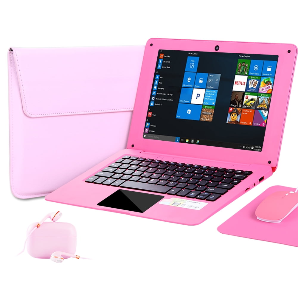 10.1 Inch Laptop Windows 10 Netbook Computer Full HD Quad Core Laptop with  WiFi, HDMI, Netflix,  and Laptop Bag,Mouse, Mouse Pad, Headphone