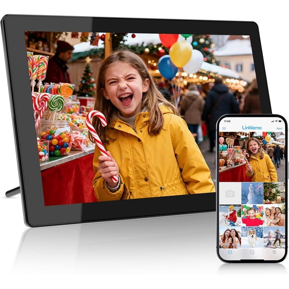 10.1 Inch Smart Digital Cloud Frame, 1280x800 IPS Touchscreen, WiFi Photo Frame with Mobile App Control, SD Card Slot, 16GB Storage