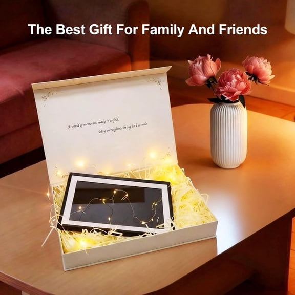 10.1 Inch Smart WiFi Digital Photo Frame with 32GB Storage, HD IPS Touch Screen, Cloud Sharing App, Wall Mountable Electronic Picture Slideshow for Home Decor Gift