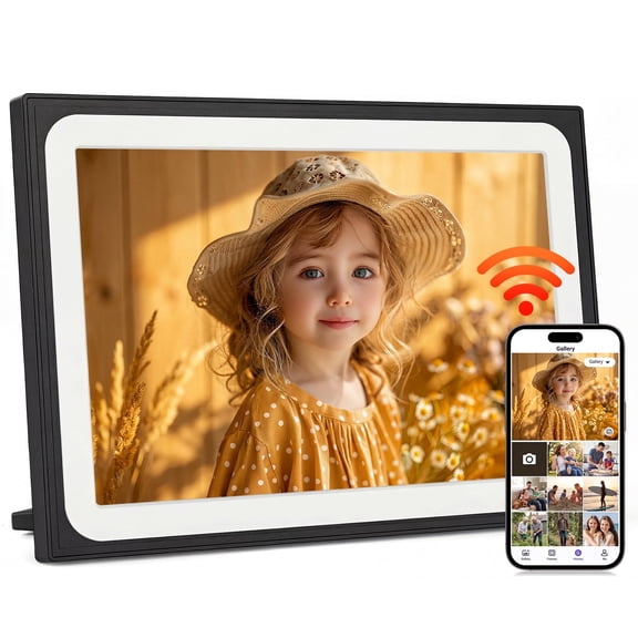 Ooiloln 10.1 inch Touch Screen WiFi Digital Picture Frame Built in 16GB Memory
