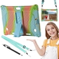 thumbnail image 1 of 10.1 Inch Tablet Case Mint Green Universal Silicone Shockproof Cover Stand Hand Strap Shoulder Strap Compatible Android Tablet PC Protective Case, 1 of 9