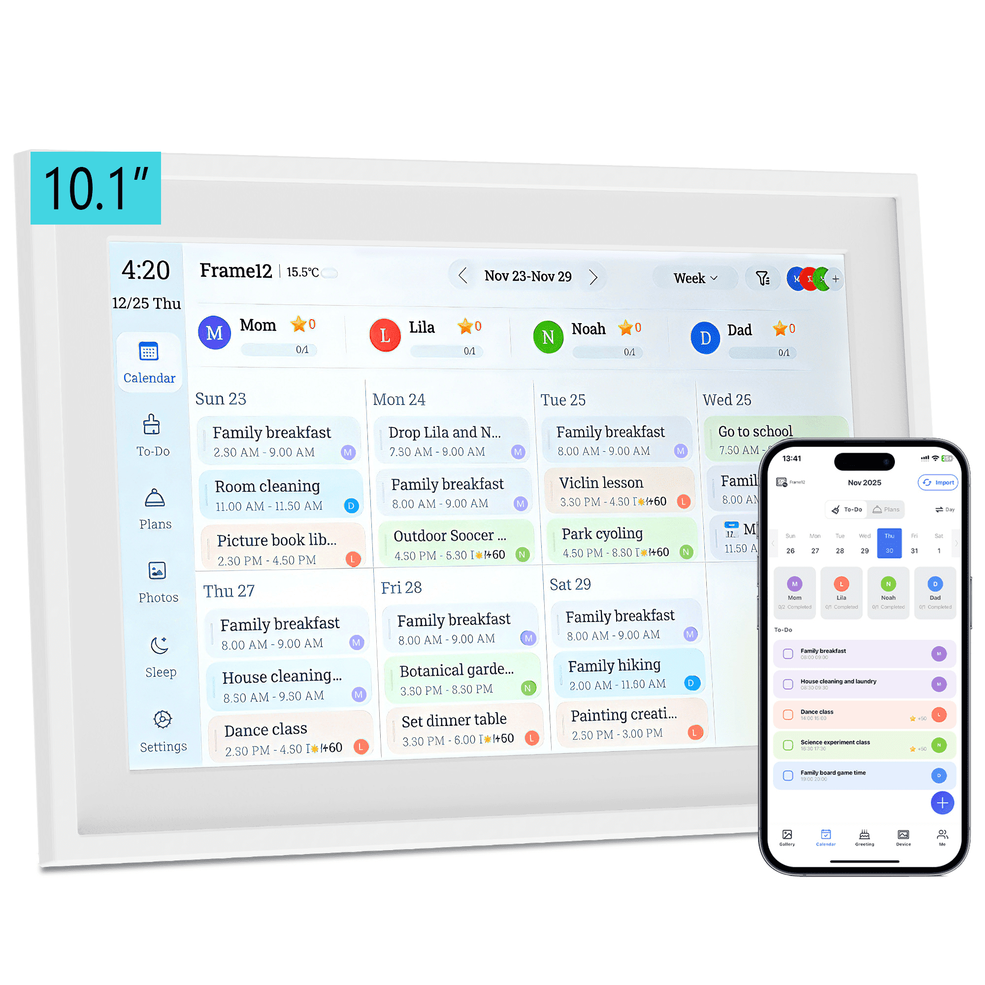 10.1 Inch Digital Calendar Wall Touch Screen Chore Chart, 32GB Electronic Calendar + Smart Family Planner, Wall and Desk Mountable, Gifts for Women Men, Gifts for Mom Dad
