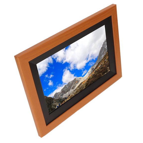 10.1 Inch WiFi Digital Photo Frame with HD 1280x800 IPS Touch Screen and 32GB Storage - Premium Wood Smart Picture Frame for Instant Video Sharing via App / 10.1 in (25.6 cm)