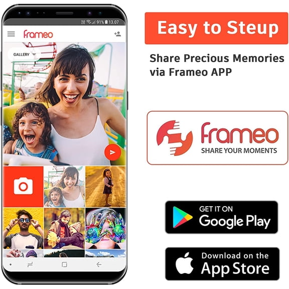 10.1 Inch WiFi Digital Picture Frame with HD Touch Screen, Auto-Rotate, 16GB Memory,  Photo Sharing Gift for Family