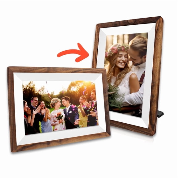 10.1 Inch Wooden Smart Touch WiFi Digital Cloud Album with Photo Display Function