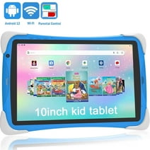 10.1” Kids Tablet Android 12 Tablet for Kids with Stand, 2GB 32GB Parent Control Kids Education Children Tablet with Dual Camera, Kid APP Preinstalled Tablet