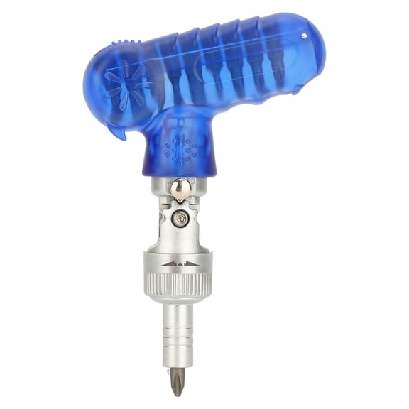 10 in 1 Portable Ratchet Screwdriver Set T Shaped Handheld Multi-Head Screwdriver Tool Kit and Integrated Bottle Opener for Household Repair - Blue (20 x 12 cm / 7.87 x 4.72 inches)