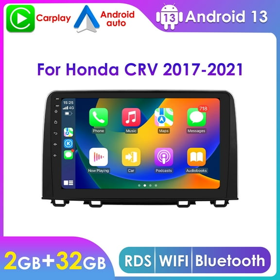 10.1" Touch Screen Android 13 Bluetooth 2+32GB Wifi RDS Car Stereo Radio Head Unit Multimedia Apple Carplay GPS Navigation Player For Honda CR-V CRV 2017 2018 2019 2020 2021