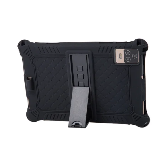 10.1''Universal Soft Silicone Case For 10 10.1inch Android Tablet PC Shockproof Solid Color Back Stand Cover 24*16cm/9.5*6.4inch Black 10.1 inch Tablet