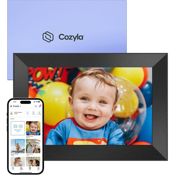 10.1'' WiFi Digital Picture Frame AI-Enhanced Free Unlimited Storage Auto-Rotate Share PhotoVideo via Apps from Phone Smart Digital Photo Frame Electric Picture Frame Slideshow Display Black