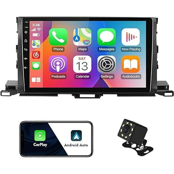 10.1-inch Android 12 Double Din Car Stereo for Toyota Highlander 2014-2019 IPS Touchscreen Car Radio