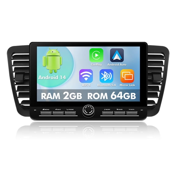 10.1 inch Android 14 Angle Key Button Touch Screen for Subaru Legacy Outback 2005-2009 GPS WiFi Wireless Autoradio Carplay Mirror link Camera 2G 64G
