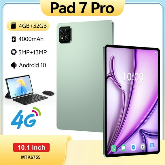 10.1 inch Android 14 Tablets, Quad Core Processor (2+2) 4GB RAM 32GB ROM Tablet, CHYCET 1TB Expandable Tablet PC, 4000mAh Battery, 1280*800 IPS Display, WiFi & Bluetooth Enabled -Pad 7s Pro